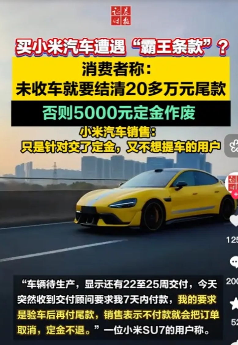 到底什么群体？下单小米汽车又不想提车可以肯定不是普通人群。普通人谁会没经过缜密思