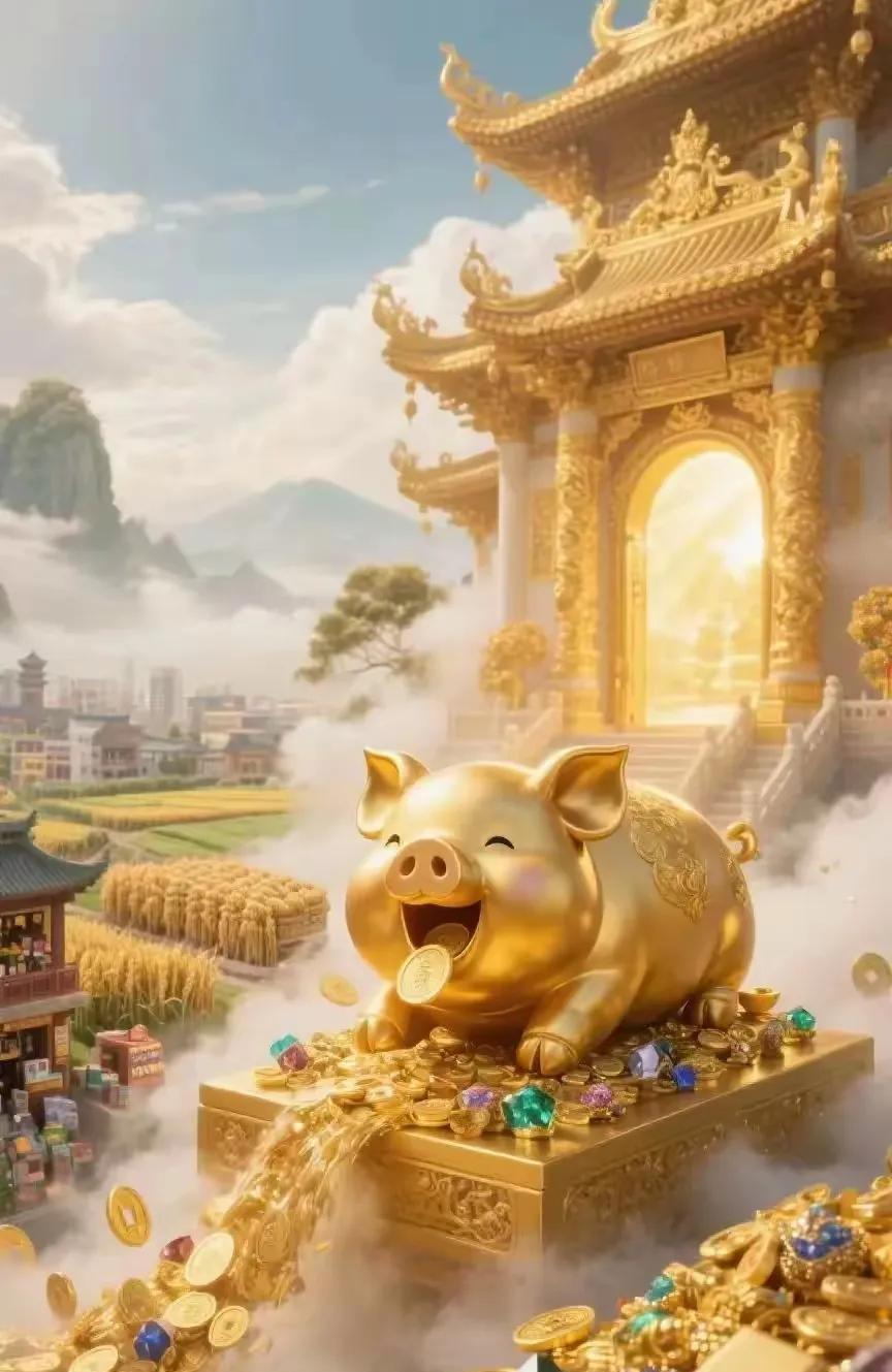金猪送财福星照
腰缠万贯发大财