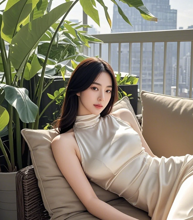 居家少女捧咖啡，猜猜我的睡衣什么颜色？