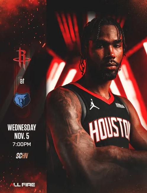 明日NBA常规赛，火箭将客场挑战灰熊。
赛前，火箭官方更新动态，晒出一张塔里-伊