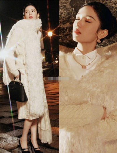 周也的大光明造型简直是她颜值的加分项。那么光洁的额头和完美的发际线，高颅顶让脸显