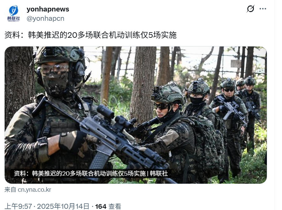 因为天气炎热，韩美推迟20多场训练