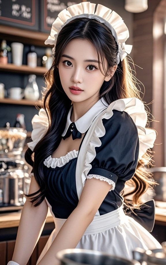 甜妹一笑百花开，女仆清纯人人爱