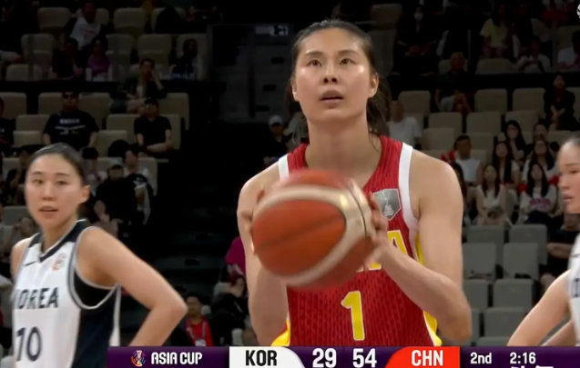 半场结束，中国58-29韩国，今天中国女篮把防守做出来了，更有侵略性，把韩国三分
