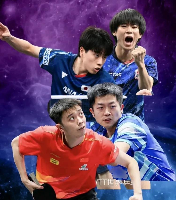 世界第一对阵国乒男双，好戏来了……
多哈世乒赛男双冠军户上隼辅/筱塚大登，
萨格