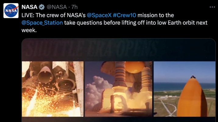 NASA官员于周五确认，"受困"的波音星际航线宇航员预计将于3月16日返回地球，