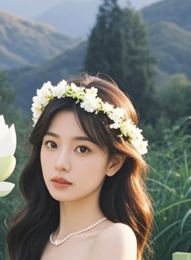 穿过绿意盎然的小径，遇见这位花丛中的仙子