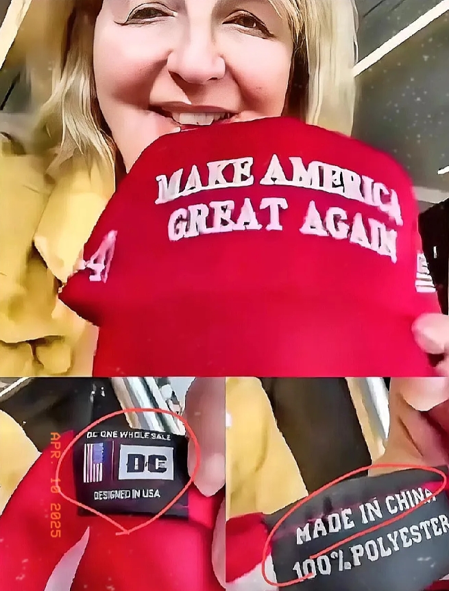 快讯！快讯！笑不活了！

美国大妈在美国超市里买了一顶“让美国伟大”的帽子，花了