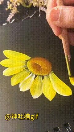 超丝滑的画画：画笔正在画花的花瓣，每一笔下去，花瓣上的阴影也有，一圈又一圈，非常