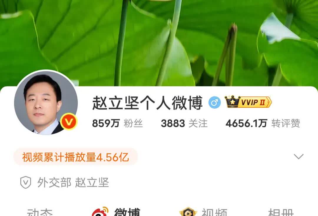 赵立坚是社媒达人，翻看了一下他的微博，一天就发了十几条博文，其中有三条和周深有关