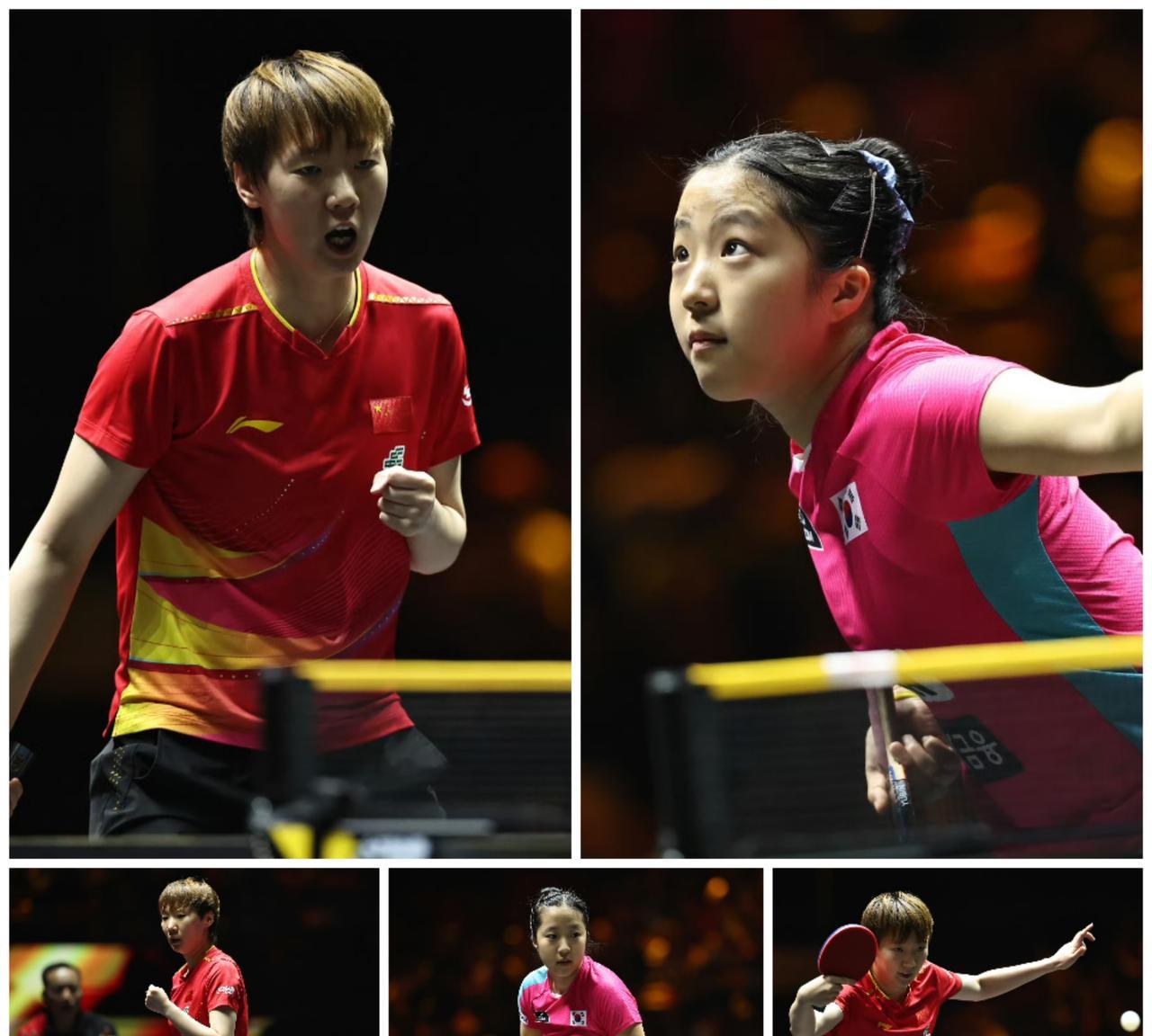 王曼昱4：1淘汰申裕斌，孙颖莎4：2战胜陈幸同，会师中国大满贯赛女单决赛。到底是