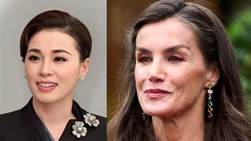 东西两位王后访华，时尚达人莱后与服丧泰后一比较，差距就出来了