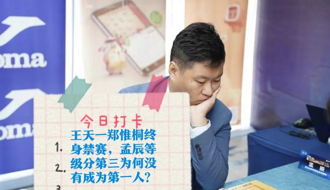2025王天一郑惟桐终身禁赛，孟辰等级分第三为何没有成为第一人？
印象中，棋迷对