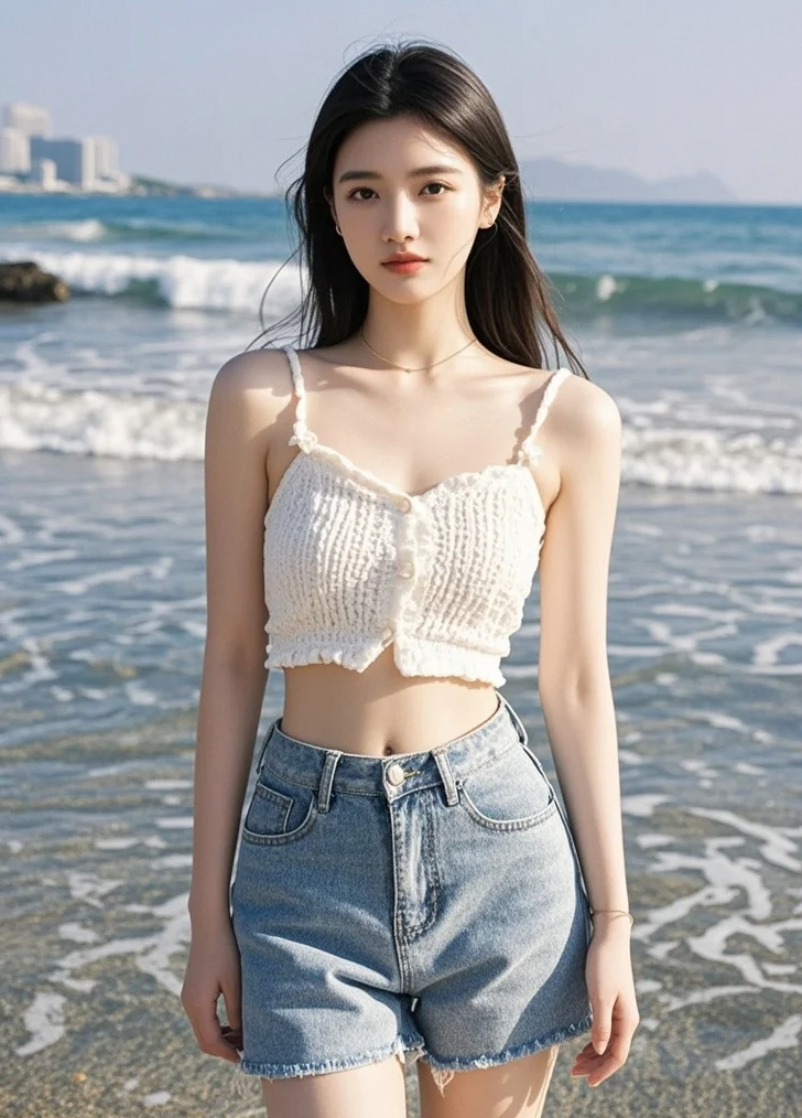 她与海风交换发丝，浪花便成了身体里流淌的静脉