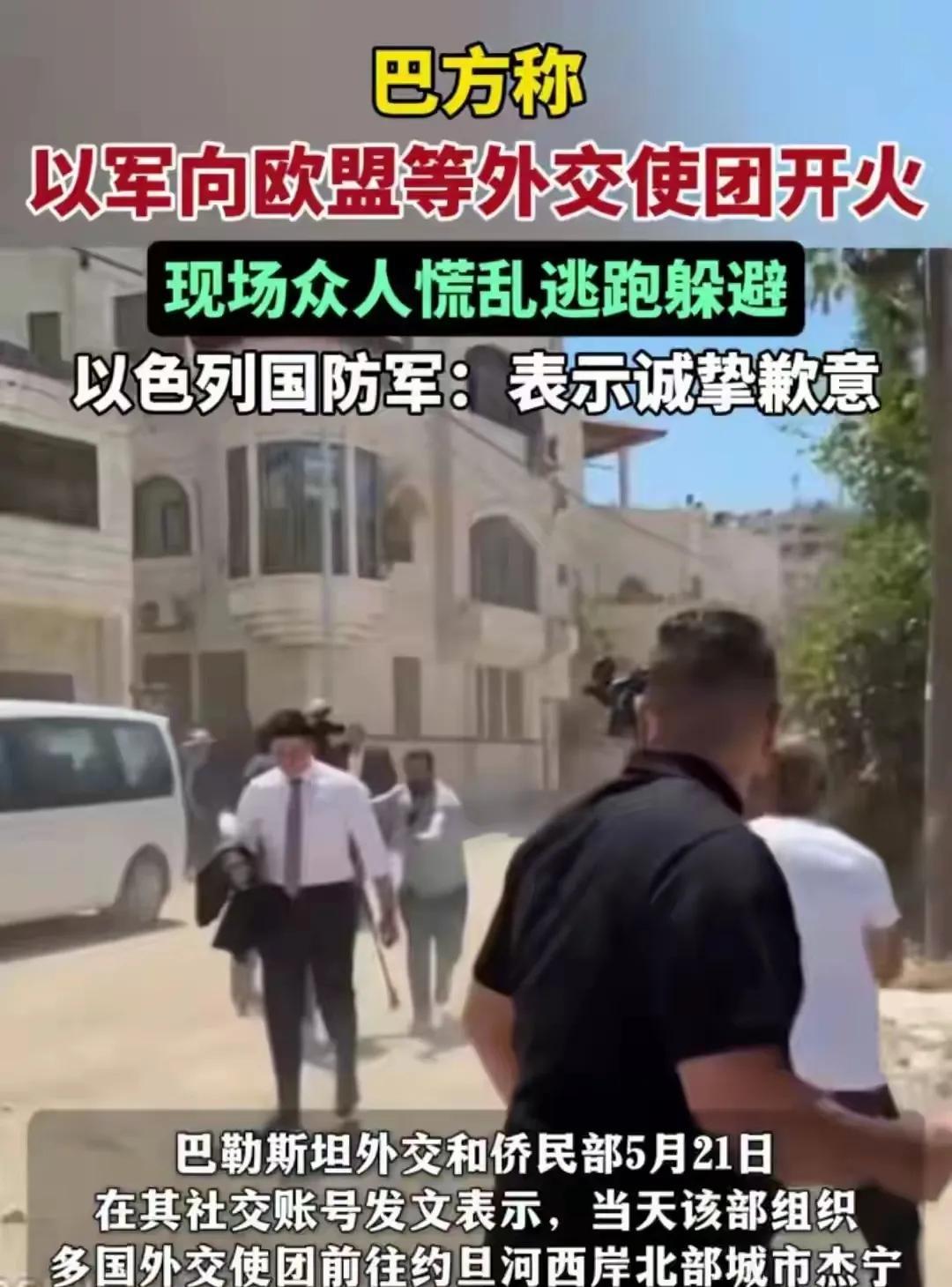 以色列就是故意向欧盟外交使团开火的，想让他们代表的各国知难而退，不要管闲事，而事
