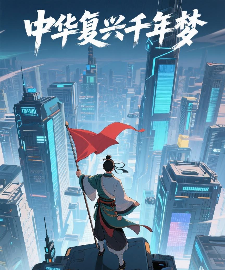 #AI妙生图#每一个中国人心中都有一个复兴梦！有名的爱国动漫《那年那兔那些事》里