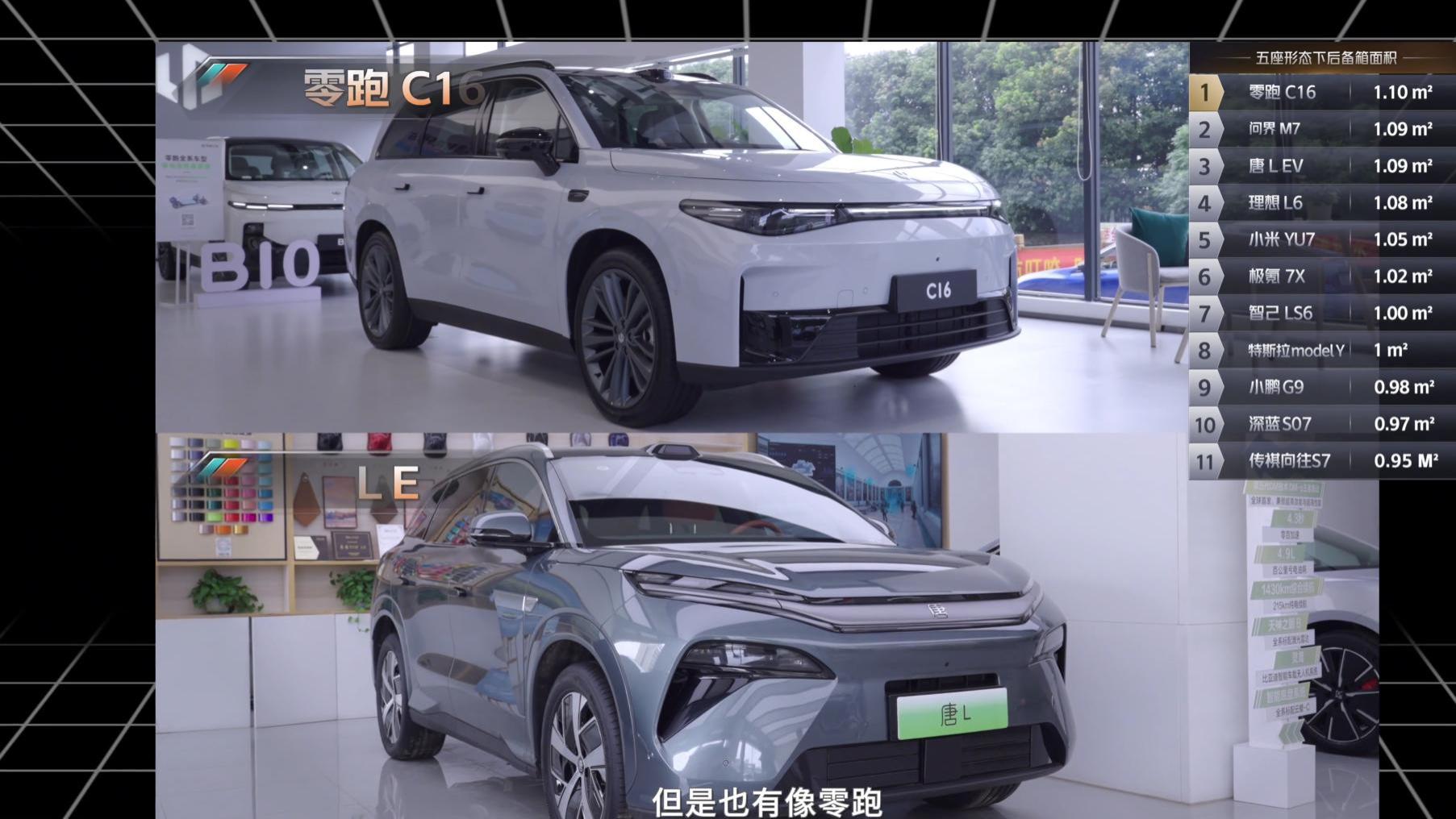 大五座SUV空间哪家强？实测数据很意外，理想L6/唐L EV也不如它？