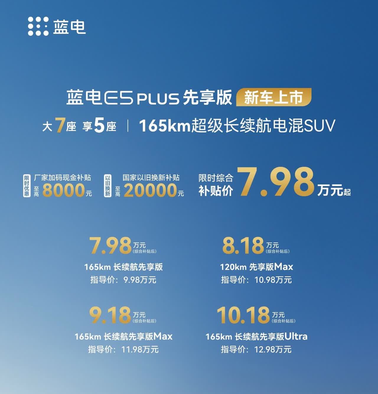今儿看到辆“蓝电”。

瞅着这么大车身才卖7.98万，好奇是啥牌子。

