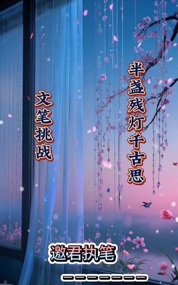 半益残灯千古思，文笔挑战。
邀君执笔。