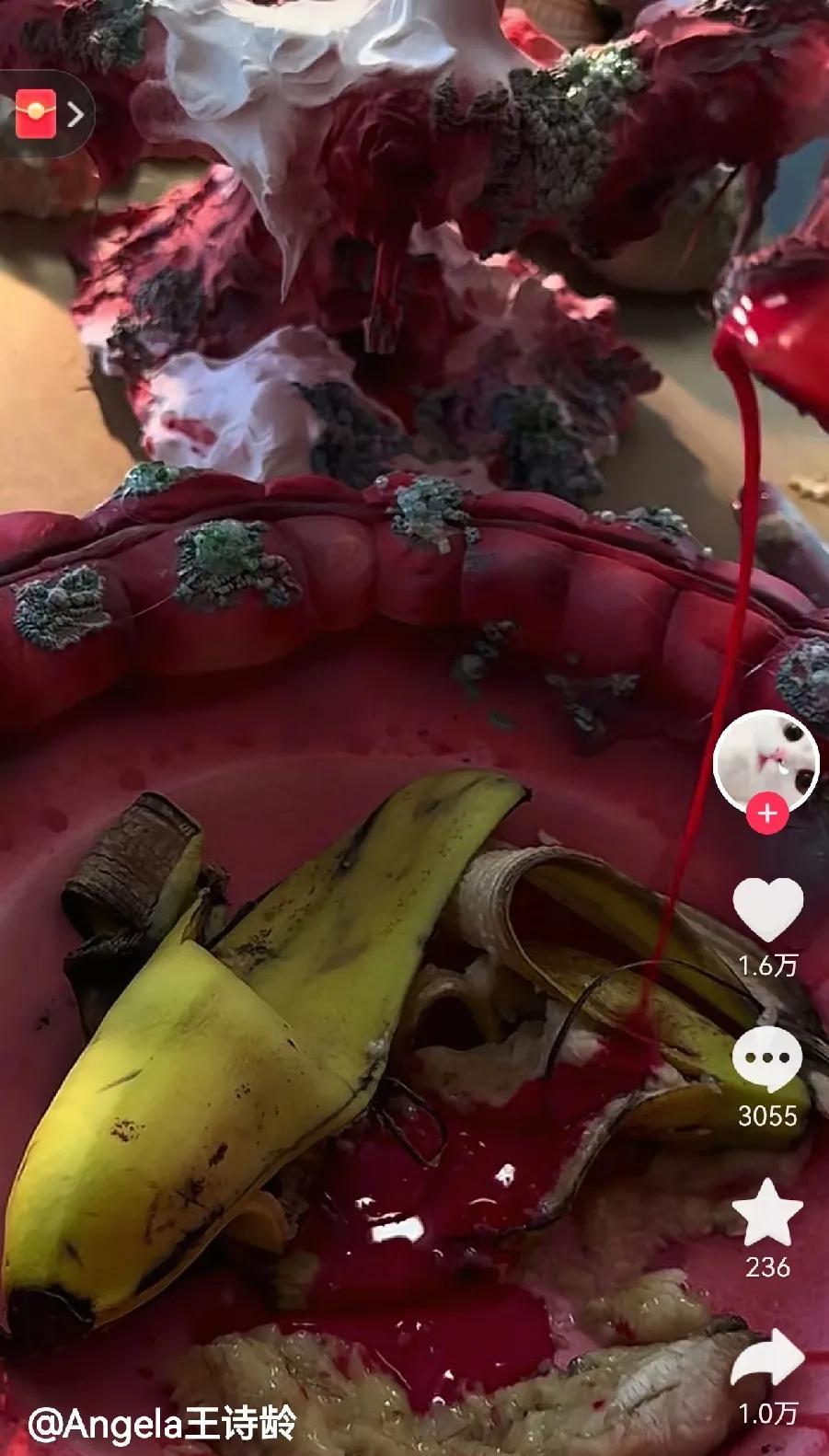 大晚上，王诗龄一个视频把我干懵了
视频配文“大餐”
盘子里是香蕉皮和一些坏的香蕉