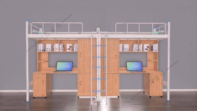 清远公寓寝室床造型简单明快，美观不繁复