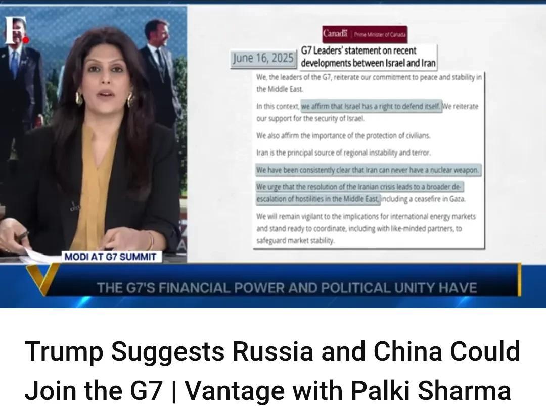 印媒：美暗示中国和俄罗斯可能会加入G7。
消息爆出后，印度网友不淡定了。他们认为