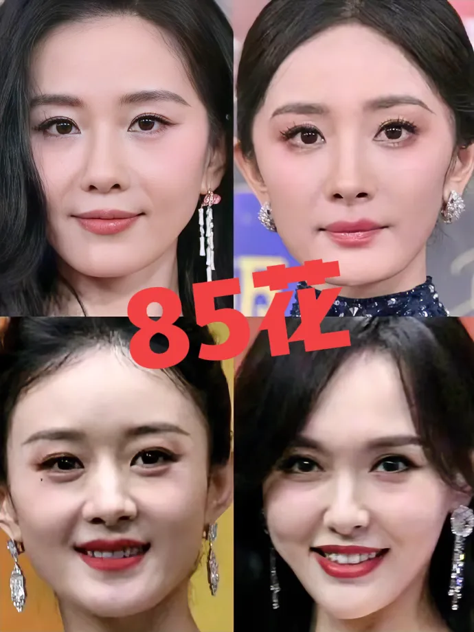 还得是85花，
刘诗诗，主打一个有美貌，有颜值， 
赵丽颖，主打一个有实力，有作