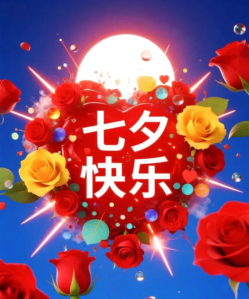 [心]七夕快乐[心]
七夕鹊桥连，星光照夜天。
牛郎逢织女，岁岁话情牵。
风轻传