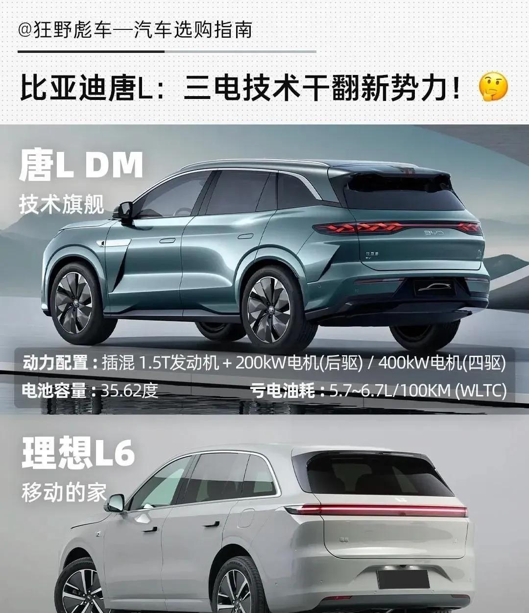比亚迪唐L和理想L6演示自动泊车，这差距不是一星半点啊。
唐L在驾驶员下车后，马