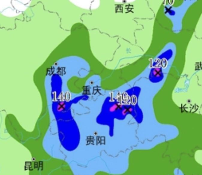 噢！今晚，明天，7月23日，重庆--贵州，大范围降雨，大雨倾盆！贵州铜仁与重庆酉