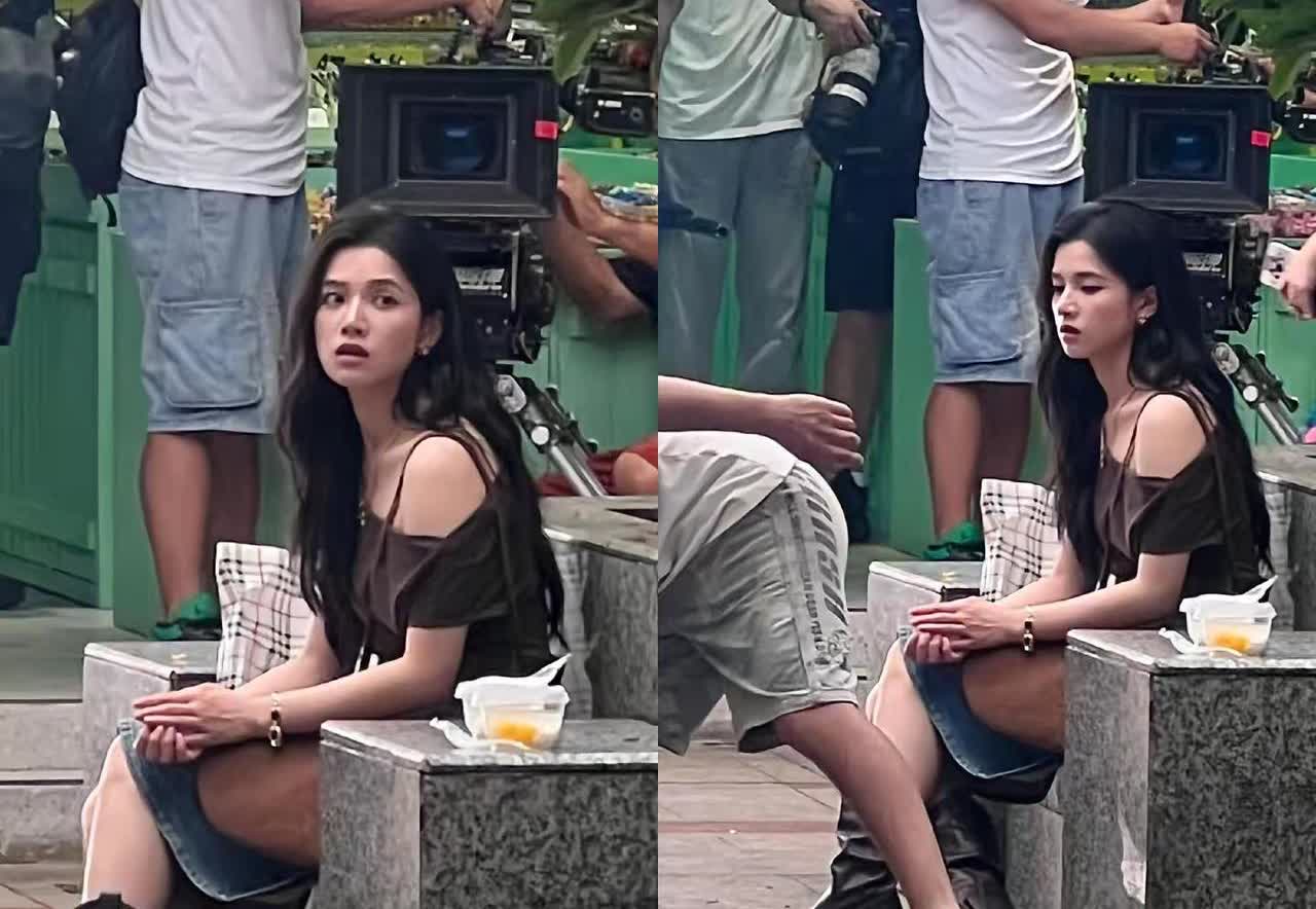 惠州偶遇张婧仪宋威龙拍戏。网友在步行街遇到明星拍戏，张婧仪本人又美又高气质，宋威