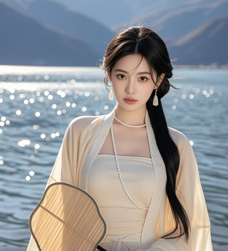 古风美人配上一把扇子，谁能不心动？
