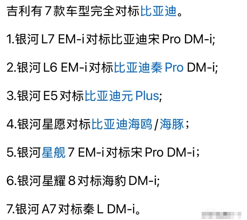 吉利摸着比亚迪过河，被很多人看不起？
难道这不是一种勇气吗？而且吉利的车相同级别