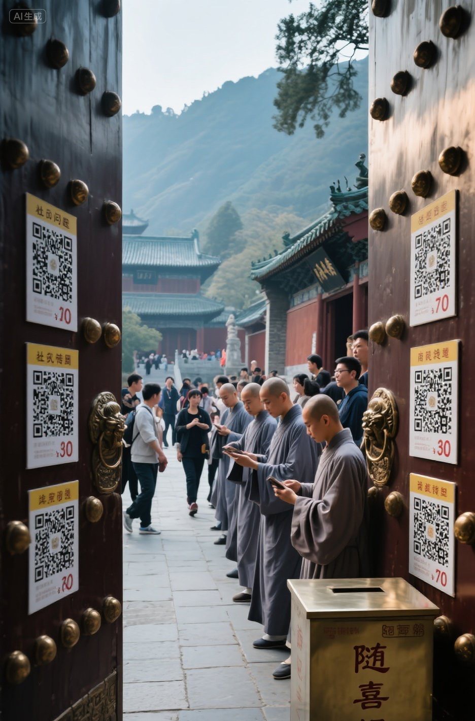 说实话，少林寺出事，我一点都不意外。
你去少林寺看看，一进山门不是佛号，是扫码。