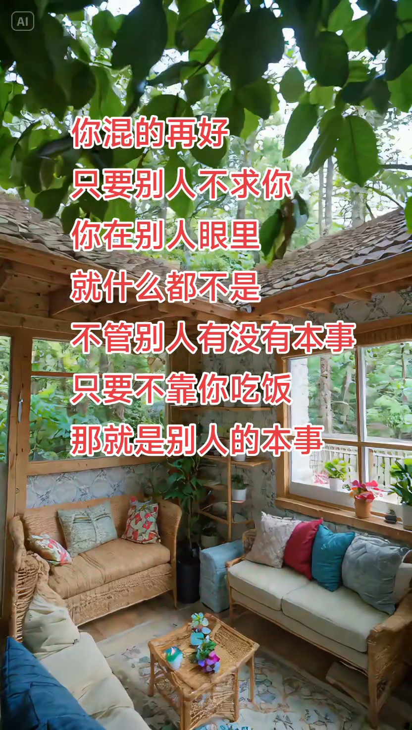 你混的再好，只要别人不求你，你在别人眼里就什么都不是。不管别人有没有本事，只要不
