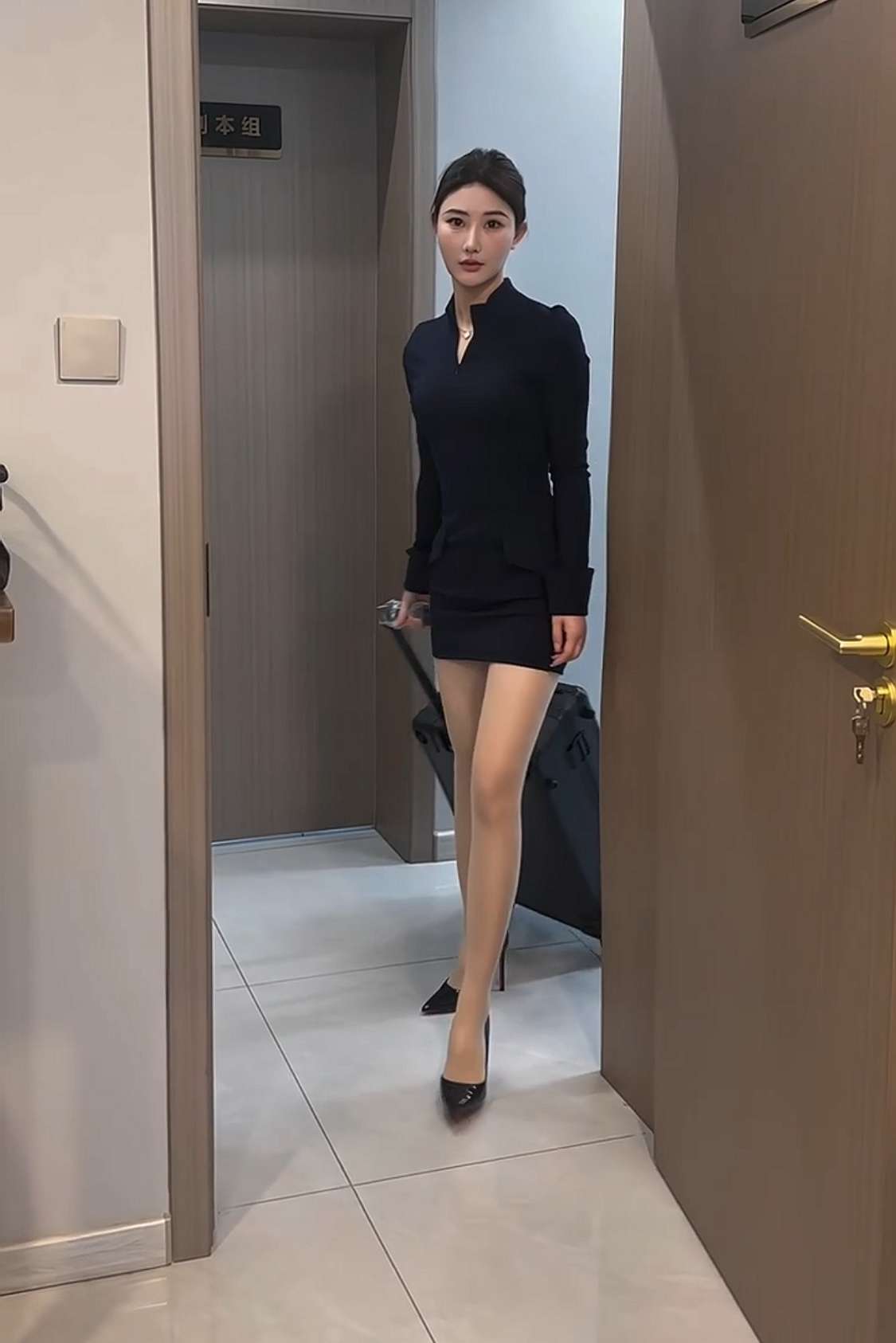 啥工作啊，还要拖着个行李箱。