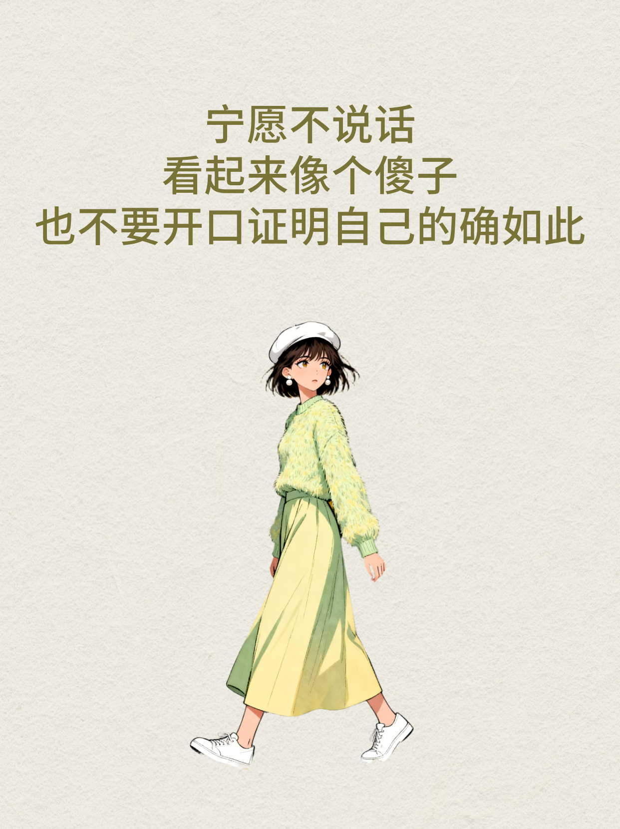 宁愿不说话，看起来像个傻子，也不要开口证明自己的确如此