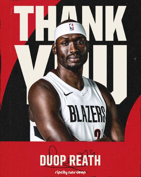 NBA本赛季的第三笔交易，发生在开拓者和老鹰之间，因为杜普·里斯应力性骨折赛季报