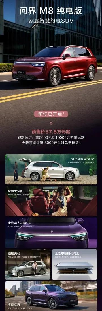 感觉华为推问界M8纯电版是多余的，现在增程那么受欢迎就证明了增程是被认可的，应该