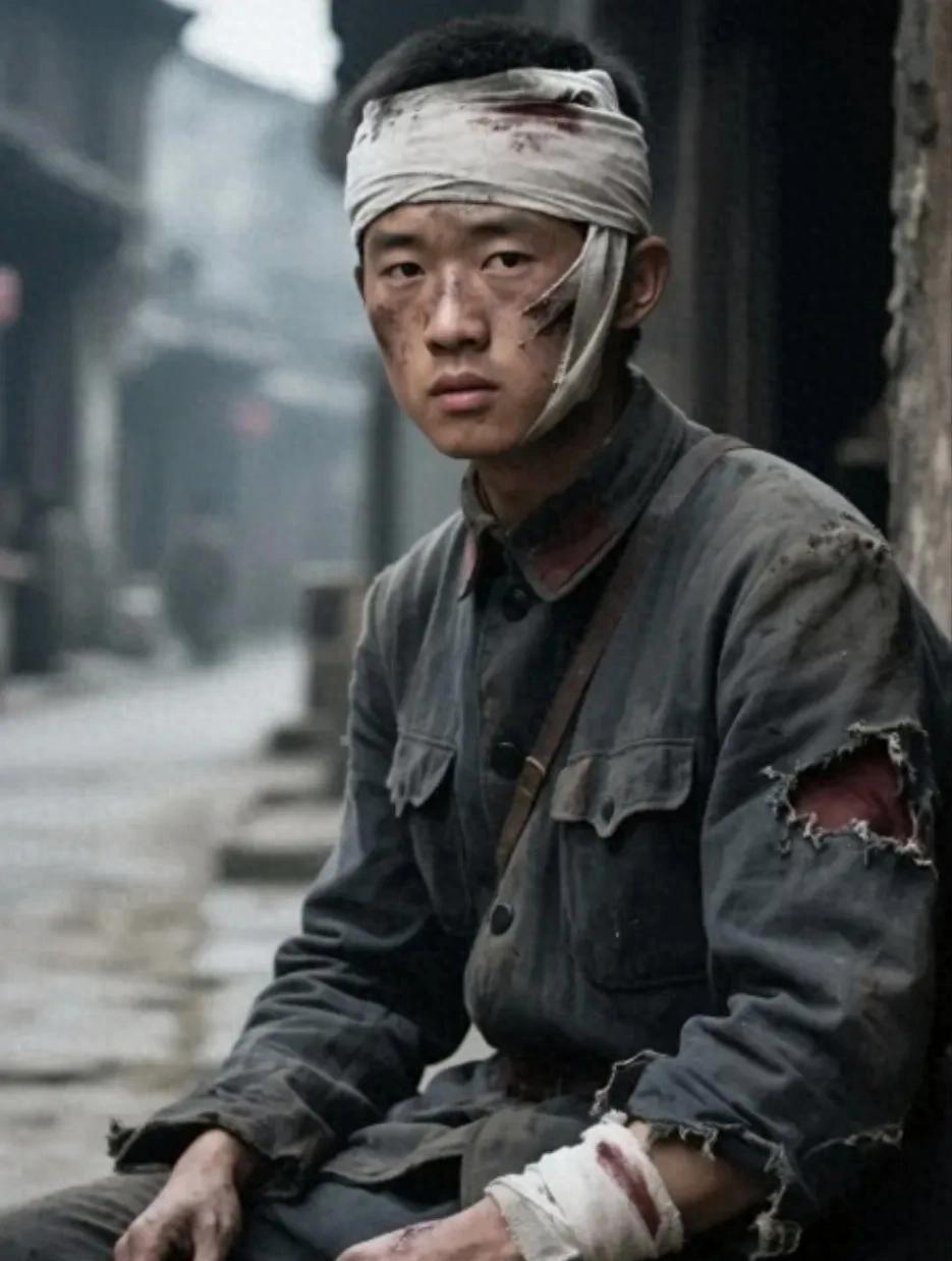 1937年，一西路军伤员正坐在街边讨饭，一个国民党士兵走了过来。
他上下打量了伤