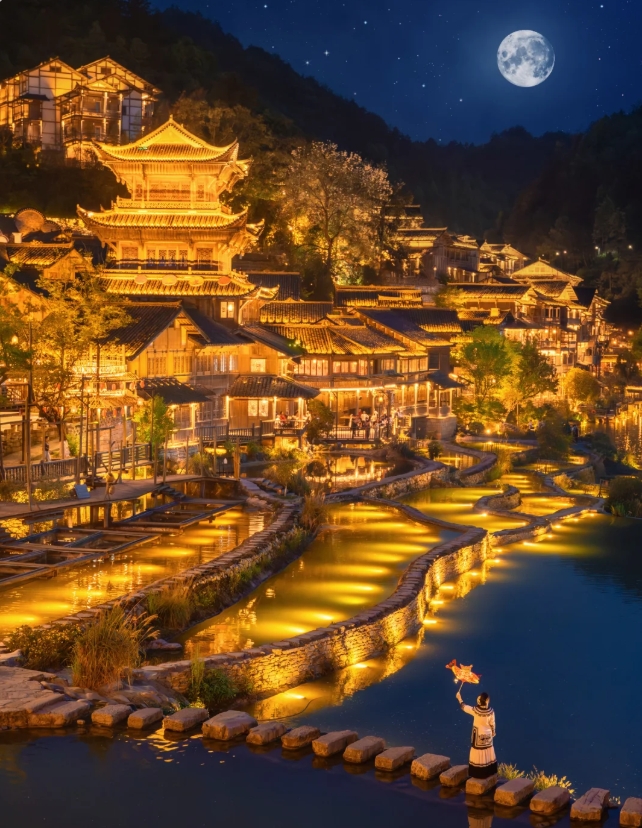 不愧是上榜《国家地理》的寨子，夜景真的绝了