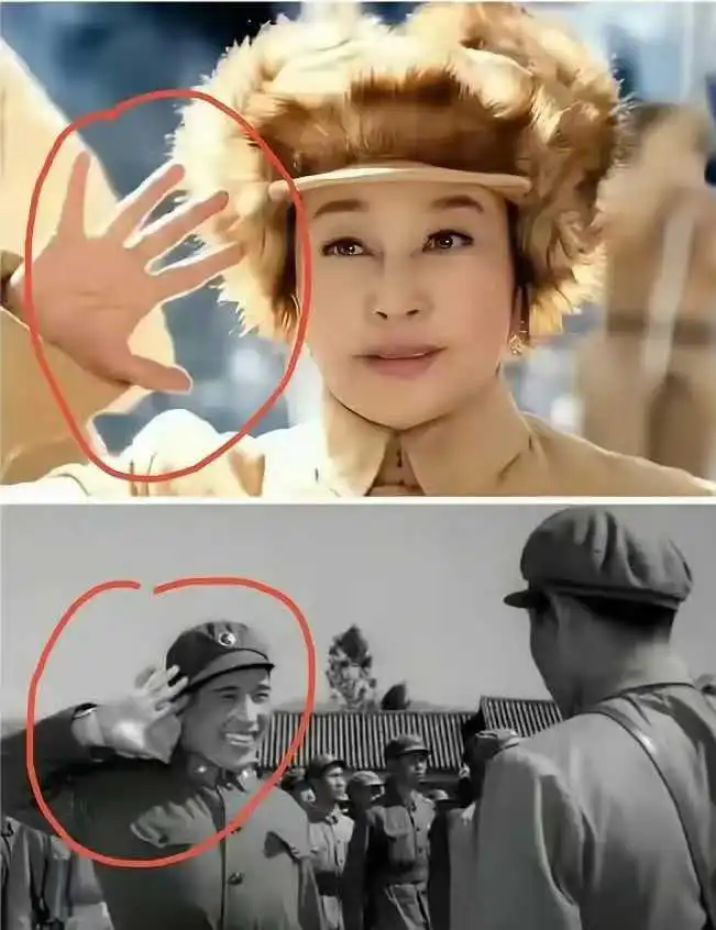 庆奶当过兵，她会不知道怎么敬礼标准？
