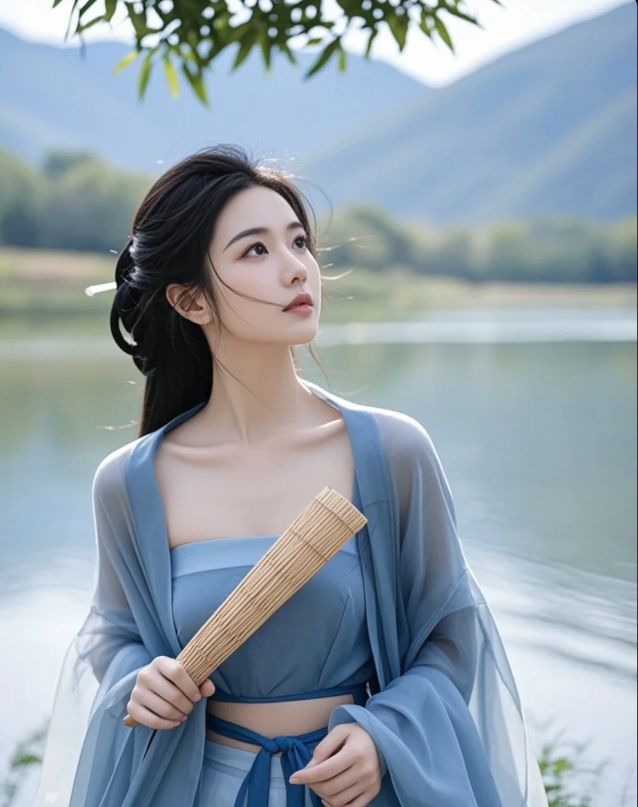 她吟诗时的声音，温柔得像湖水