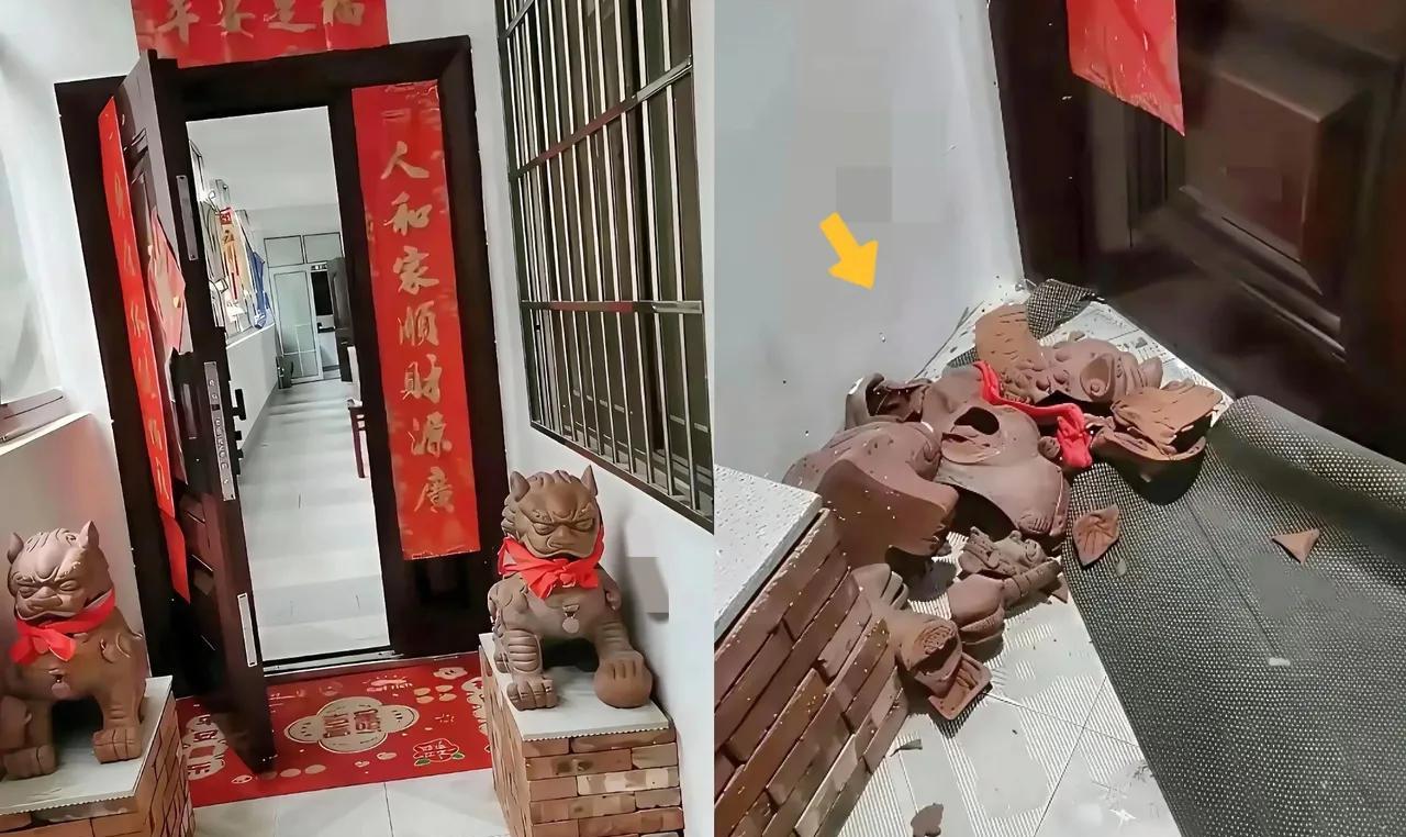 好好的放门口，这是碍着谁的事儿了，给我砸啦！