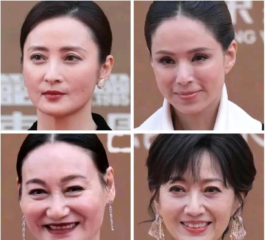 自然衰老和医美过度的区别，李若彤脸上没有皱纹，单看皮肤状态和年轻9岁的蒋勤勤差不