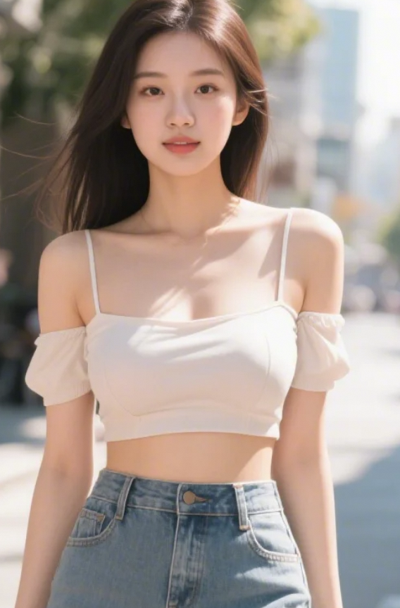 街拍里的她，似一首未写完的清新诗篇