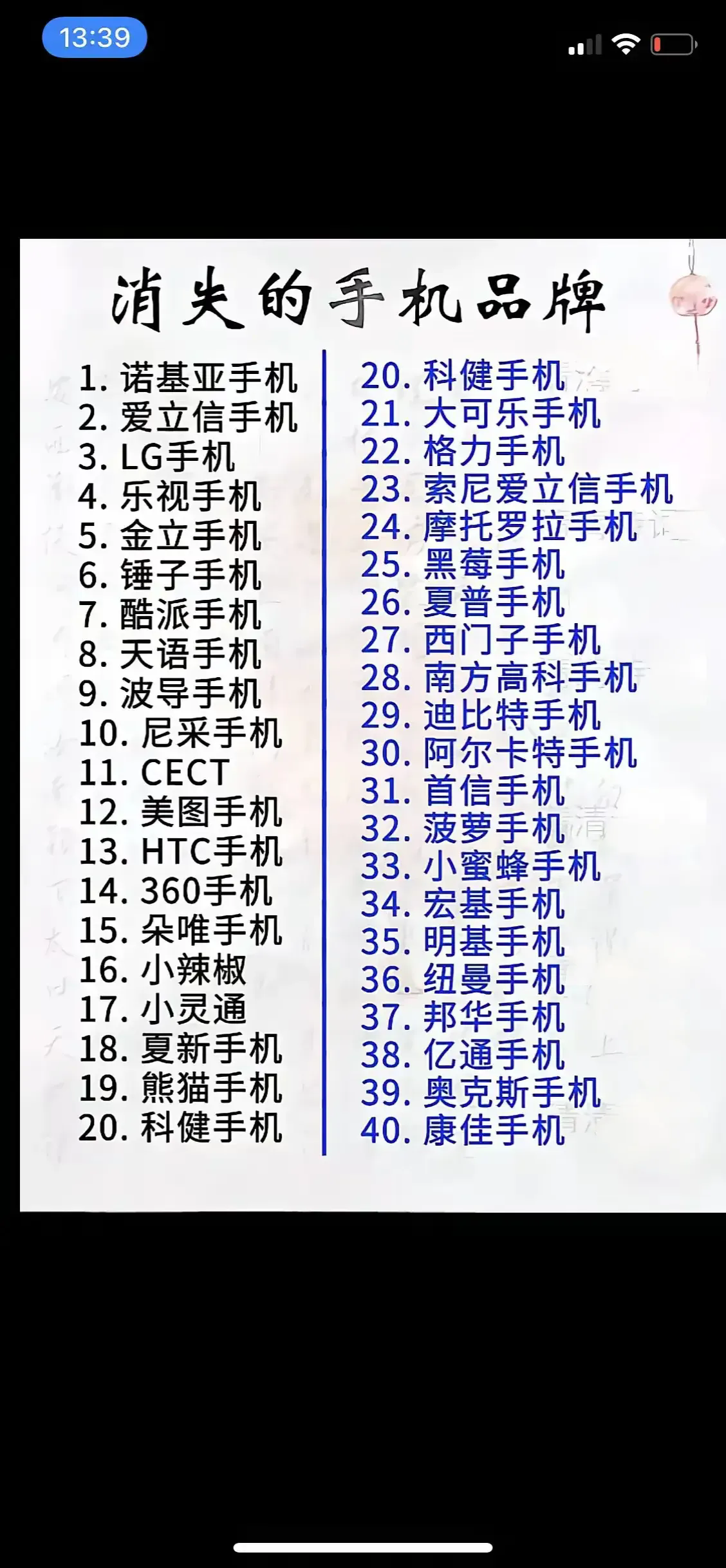 消失的手机品牌，你都用过哪些？
