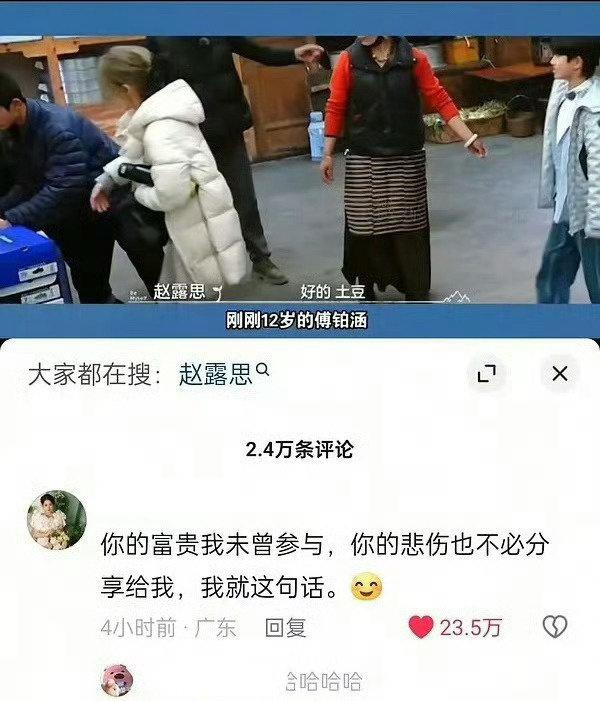赵露思获网友高赞，相关评价点赞数超 23 万，人气颇高，演技与魅力受认可。 ​​