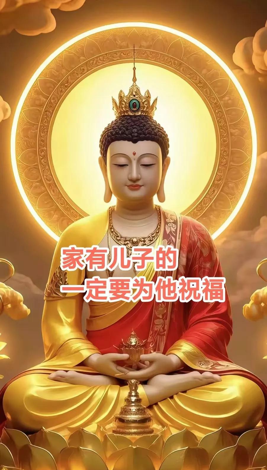 佛说，有儿子的你，一定要为儿子祝福，
祝儿子处处遇贵人，祝儿子事业有成就，祝儿子