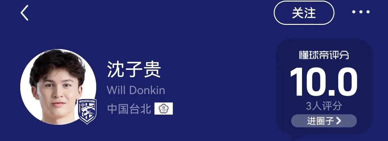 据德转信息，查三镇球员一览表证实:

△上海海港24岁中国台北前锋球员沈子贵